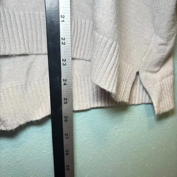 Women's T Tahari Cream Minimalist Knit Hoodie M Poncho Style - Picture 8 of 9